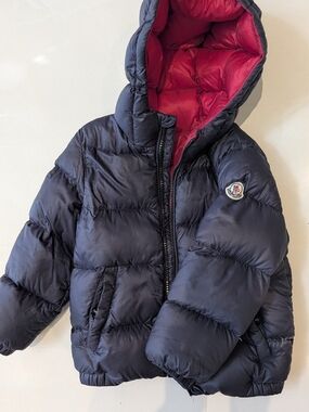 3T Moncler Navy Puffer Jacket with Pink Lining